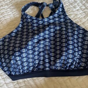 Athleta Swim Top. Super cute with solid blue bottoms